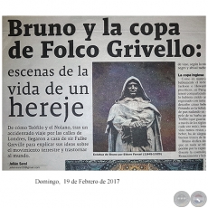 BRUNO Y LA COPA DE FOLCO GRIVELLO: ESCENAS DE LA VIDA DE UN HEREJE - Por JULIN SOREL - Domingo, 19 de Febrero de 2017